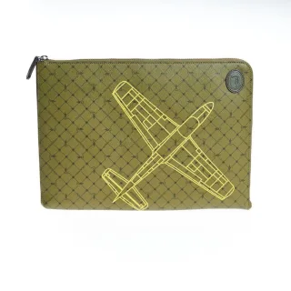 Trussardi Grüner Leder Herren-Clutch