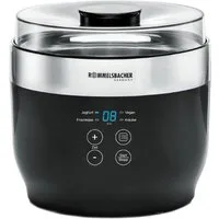 Rommelsbacher Küchenmaschine Rommelsbacher JG 80 Joghurt- und Frischkäsebereiter, LED-Display, 24 Stunden Zeitschaltuhr, Netzbetrieb