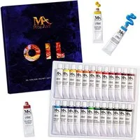 MozArt Supplies Ölfarbe Premium Ölfarben-Set Künstlerfarben Öl Künstler Malfarbe, 24 Farben 12 ml je Tube