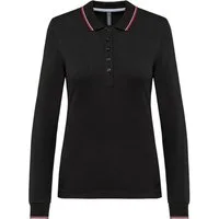 Kariban Langarm-Poloshirt Langarm-Polohemd aus Piqué für Damen