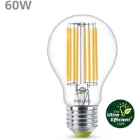 Philips LED-Leuchtmittel Ultra Efficient 60W A60 2700K, E27, 3 St., Warmweiß