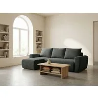 Home affaire Ecksofa Nortrud-Uni, 241 cm, L-Form, mit Schlaffunktion u. Bettkasten, Recamiere rechts / links montierbar, Feinstruktur-Bezug