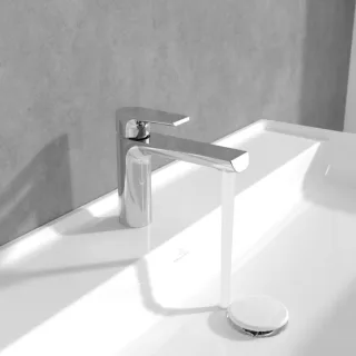 Villeroy und Boch Liberty Einhebel-Waschtischarmatur TVW10700300161 verlängert, ohne Ablaufgarnitur, verstellbarer Strahlregler, chrom