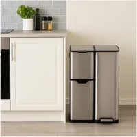 HTI-Living Mülleimer Abfalleimer Mülltrennsystem mit 3 Behältern, Mülleimer 60 Liter