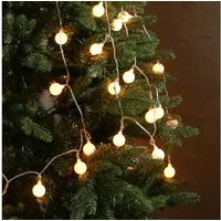 MARELIDA LED-Lichterkette Berry Cherry 60 weiße XL Kugeln 8 Funkt. 9m Außen Deko Girlande, 60-flammig