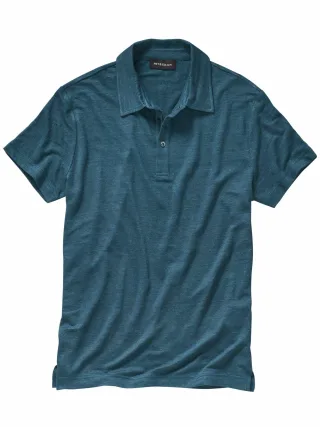 Mey & Edlich Herren Panama Polo Blau 100 % Leinen