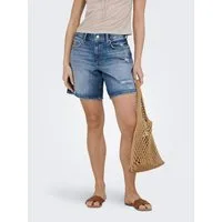 ONLY Jeansshorts ONLMILTON MW DESTROY SHORT DNM Baumwolle, Regular Waist, Destroyed Effekte