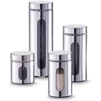 Zeller Present Vorratsdose, Glas, (Set, 4-tlg), Modernes Design hebt jedes Zuhause hervor