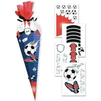 itenga Schultüte itenga DEKO-SET für SCHULTÜTE FUSSBALL rot blau