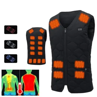 TENGOO HV-20 Uniex Smart Electric Heated Vest, 20 Heating Areas, Washable, USB & DC Rechargeable,Winter Soft Thermal O