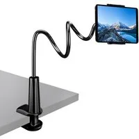 CLM-Tech Schwanenhals Tablet Halterung Bett - Smartphone Halter Tisch langer Arm -, (bis 11,00 Zoll, Geräte - iPad Betthalterung - Schwarz, 2-tlg., Flexible Kindle Halterung, Länge: 78 cm, 360° drehbarer Handy Ständer)