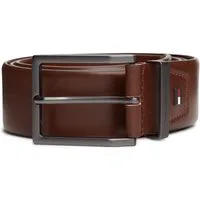 Tommy Hilfiger Ledergürtel OLIVER SEASONAL mit eckiger Schnalle und Flag, Breite: 4cm