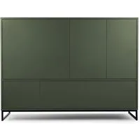 Beautysofa Kommode GIANA – elegante grifflos mit 5 Türen push‑to‑open (erhältlich in Sandbeige oder Flaschengrün), Breite: 160 cm