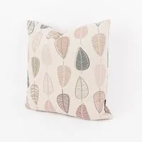 SCHÖNER LEBEN. Dekokissen Kissenhülle Scandi Retro Leaves natur rosa div. Größen SCHÖNER LEBEN