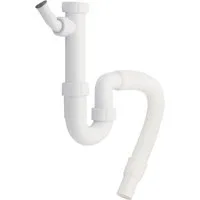 Haas Otto Siphon Siphon 1 1/2 Zoll mit flexiblem Schlauch und Geräteanschluss