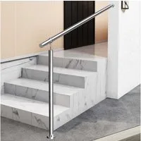 Duschparadies Handlauf Eingangsgeländer 150 cm, Geländer Edelstahl Handlauf, Treppengeländer, 120 cm Gesamtlänge, (Packung), Edelstahl, Silber/Schwarz, Länge: 100/120/150 cm, innen und außen