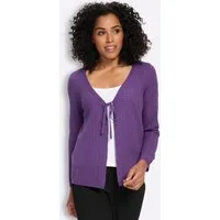 Sieh an! Strickjacke Strickjacke Langarm Ajour
