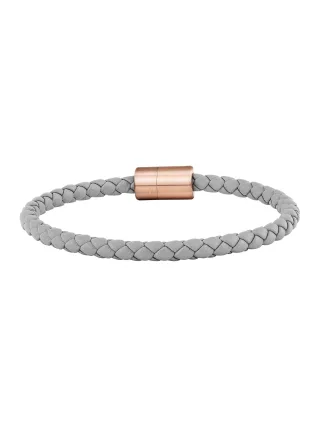 cai Armband Leder olivenblattgegerbt grau rosé