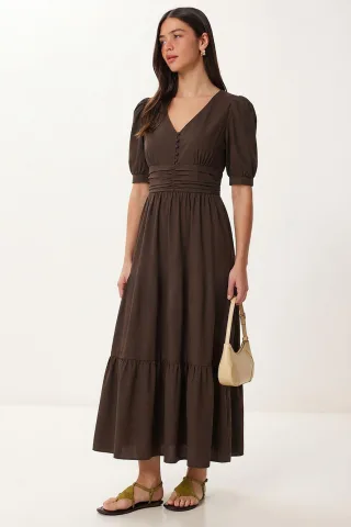Maxikleid aus Baumwollgemisch für Damen