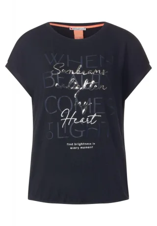 Street One - Partprint T-Shirt blau - Gr. - 36