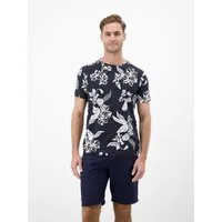 LERROS T-Shirt T-Shirt mit O-Neck und floralem All-over-Print