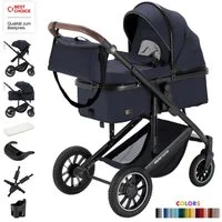 Daliya® Kombi-Kinderwagen FLEXI-PRO 2in1 Kinderwagen & Buggy, Reisekinderwagen, XXL Set, (10-tlg), modernes Design, Alu-Rahmen, Gummireifen, abnehmbare Gurte, UV 50+