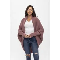 Felix Hardy Strickjacke Langärmelige Strickjacke aus Wollmischung mit Fledermausärmeln