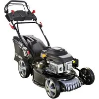 BRAST Benzinrasenmäher mit Antrieb, 3,5kW(4,76PS) Elektrostart 46cm Schnittbreite TÜV, TÜV 4 Takt OHV Motor, 60L Fangkorb, Stahlgehäuse
