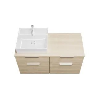 Burgbad Keramik Waschtisch-Set Eqio Eiche Dekor Cashmere/Alpinweiss, SGUS120LF3180C0001 SGUS120LF3180C0001