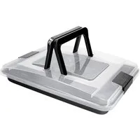 Kaiser Backformen Backform KAISER Bake & Take Brat-und Backform inklusive Kunstoff-Haube, antihaftbeschichtet