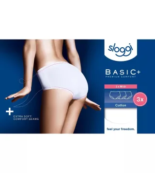 sloggi - sloggi Basic+ Midi 3P weiss - Gr. - 42
