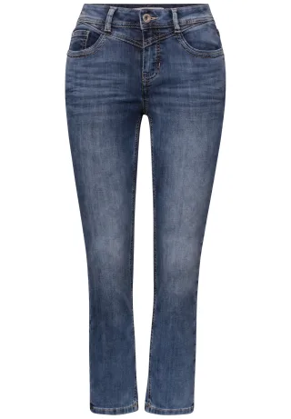 Street One - 7/8 Slim Leg Jeans im Casual Fit authentic dark blue wash - Gr. - 7