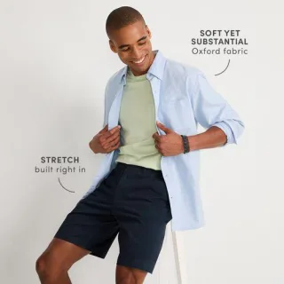 Langarm-Oxfordhemd, Classic Fit, Herren,  Blau, Baumwolle, by Lands' End