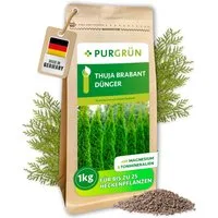 Purgrün Gartendünger Thuja Brabant Dünger, NPK 8+4+5, für dichte Hecken, 1 kg, Granulat, 1-St., 1 kg