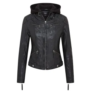 Klassische Bikerjacke mit Kapuze f�r Damen - Brazzaville