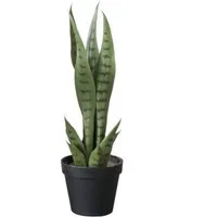 Kunstpflanze Künstliche Schlangenpflanze im Topf mit schwarzem Topf Heimdekoration, GarveeMore, Höhe 40 cm, 40/50/70/90cm Tropische Pflanzen für Haus Wohnzimmer BüroDraußenGarten