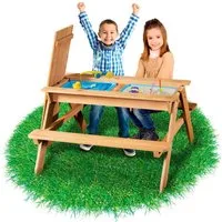 Coemo Garten-Kindersitzgruppe, (Set, 1-tlg), 2 in 1 Kindersitzgarnitur Sitzgruppe Sand- und Wasserspieltisch Garten