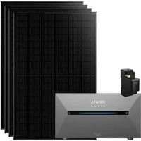 Anker Balkonkraftwerk Solix 1820W Photovoltaikanlage Komplettset mit Solarbank E1600 2 Pro, 1820 W, N typ Glas-Glas, Vollschwarz, (Set, 4-St., 4 Solarmodule+1 Anker Solix 2 Pro+0/1 Smarte Meter +0/1/2 BP1600), integriertem Wechselrichter, Wifi, Bluet