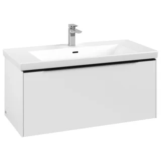 Villeroy und Boch Subway 3.0 Waschtisch-Unterschrank C56901VF 97,3x42,9x47,8cm, ohne LED/Griff Volcano black, pure white