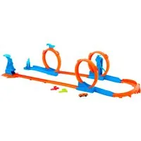 Hot Wheels Autorennbahn Track Creator Dreifacher Looping, inkl. 1 Spielzeugauto
