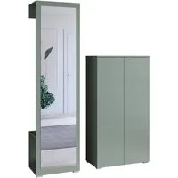OTTO home Garderoben-Set PARIS/ TOKYO, (Komplett-Set, 2-St), Garderoben-Set Breite 130cm, moderne grifflose Flurmöbel Kleiderstange