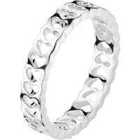Taffstyle Fingerring Damenring mit kleinen Herzen filigran Verlobungsring elegant zeitlos (Filigraner Herzring für Damen in Silber oder Gold - Geschenk für Damen)