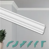 Hexim Deckenleiste ZG15, 30 Meter / 15 Leisten, Deckenleisten modern XPS Styropor weiß, 2 Meter Stuckleisten Styroporleisten Zierleisten Stuck Eckleisten