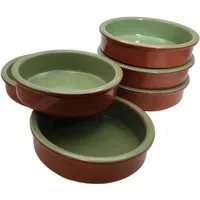 ToCi Tapas-Schale Tapas-Schalen Grün 6er-Set Cazuela Ton 175 ml Ø 11,5 cm ofenfest, Ton, (Tapas Schalen-Set, 6-tlg)