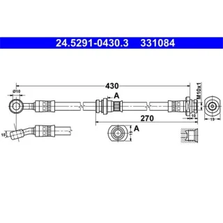ATE Bremsschlauch vorne Opel Agila Subaru Justy Suzuki Ignis Wagon