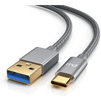 Primewire USB-Kabel, 3.1, USB-C, USB 3.0 Typ A (200 cm), Datenkabel, Ladekabel, Nylonmantel, bidirektional, Geschirmt - 2m
