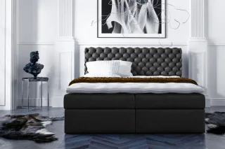 Boxspringbett Schlafzimmerbett PARINI 140x200cm Schwarz
