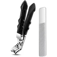 LIANNA Fußnagelknipser Nagelknipser Edelstahl mit breiter Öffnung für Senioren, Set, 2-tlg., Nagelschneider robust aus Edelstahl für harte Nägel Senioren, Nagelzwicker extra breit für dicke Nägel Senioren geeignet