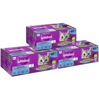 Whiskas WHISKAS® Katzenfutter Nassfutter Fisch Auswahl in Gelee 3 x 40 x 85g, Nassfutter für: Katze