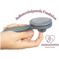Warenhammer Fellbürste Haustierbürste Hundebürste Katzenbürste sehr robust selbstreinigend, selbstreinigend per Knopf